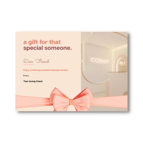 cosmo facial or massage gift card