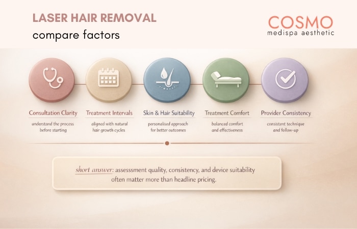 compare factors in laser hair removal